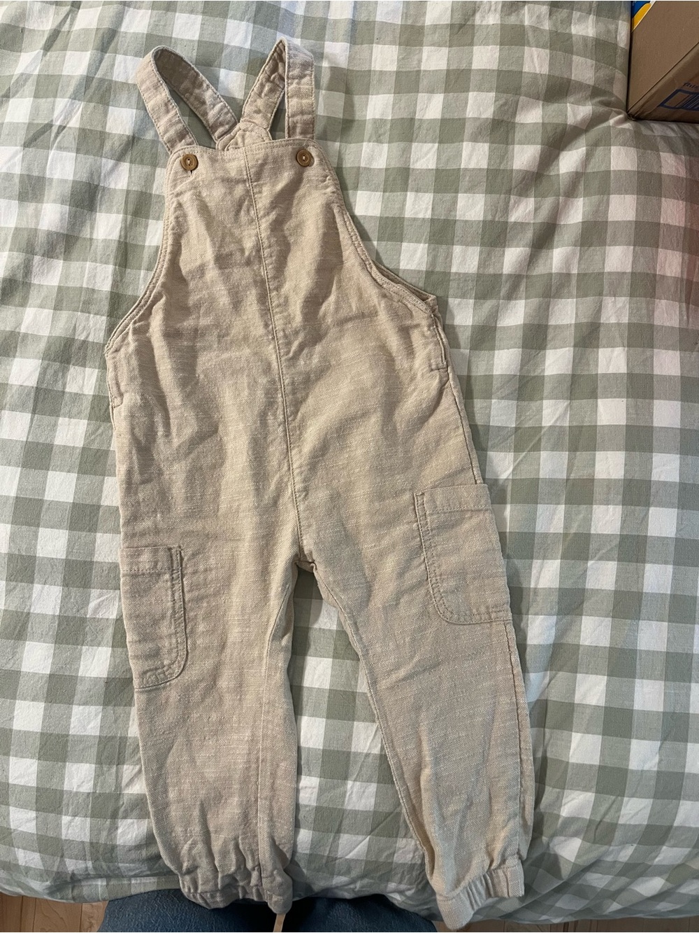 H&M Beige Linen-Blend Kids' Overalls Jumpsuit NWOT unisex